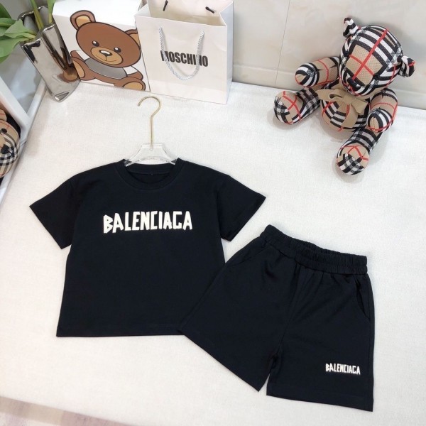  ブランド バレンシアガ 子供服 2点セット ボーイズ 男の子 balenciaga シャツ ショートパンツ ハーフパンツ 男児 スポーツウェア スウェット ジャージ キッズ服 カジュアル 春 夏 大きいサイズ 通園 通学