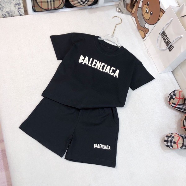  ブランド バレンシアガ 子供服 2点セット ボーイズ 男の子 balenciaga シャツ ショートパンツ ハーフパンツ 男児 スポーツウェア スウェット ジャージ キッズ服 カジュアル 春 夏 大きいサイズ 通園 通学