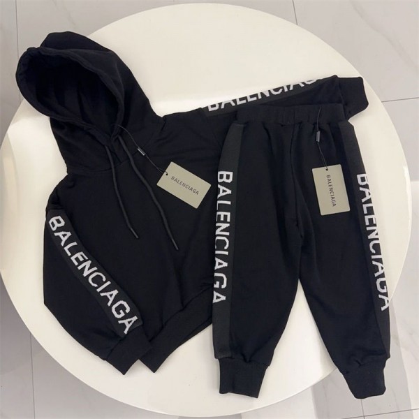 Balenciaga ブランド 子供服 ジャージ キッズ ボーイズ バレンシアガ キッズ セットアップ 秋服 長袖 パーカー スポーツパンツ 子供 上下セット ジャージ 女の子 スウェット スウェットパンツ セットアップ キッズ カジュアル 韓国 おしゃれ