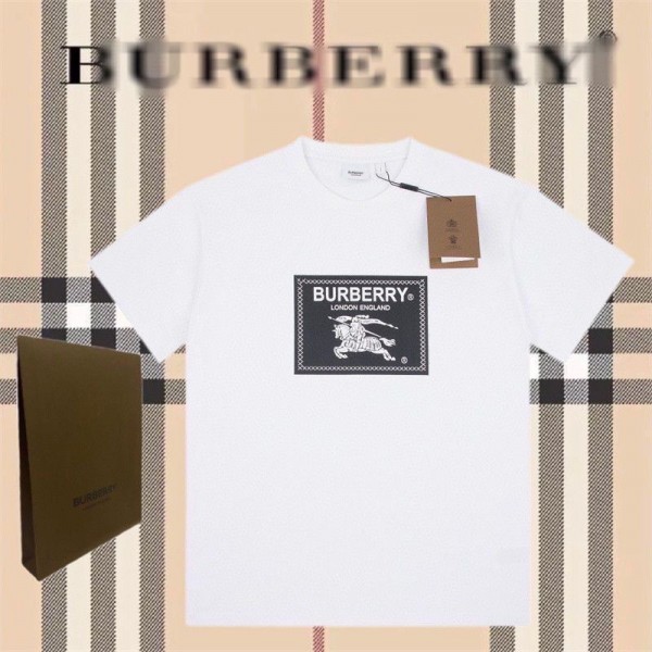 バーバリー 男女兼用 Tシャツ メンズ 半袖 BURBERRY 上着Tシャツ 春服 夏服 服 トップス ゆったり ビッグシルエット グラフィック クルーネック プリント ギフト プレゼント ストリート 春 夏 秋 冬 メンズ