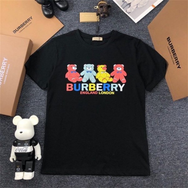 Burberry ペアルック tシャツ ブランドコピー カップル 夏 バーバリーメンズ tシャツ 半袖 レディース おしゃれ トップス 夏服 tシャツ 可愛い ハート柄 綿 カップル お揃い プレゼント 親子服 tシャツ 人気 おしゃれ 快適 大きいサイズ ティーシャツ