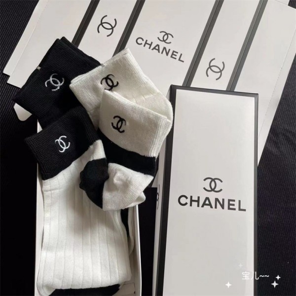 Chanel シャネルレディース向け 靴下 かわいいブランドミドルソックス 高品質浅口ソックス 女の子好き 韓国上質な コットン ソックス くつした