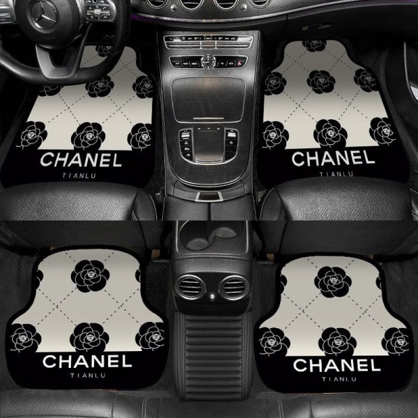 ブランドchanel カー用品 シャネルカーマット 4枚セット ツバキの柄 車用マット カーフロアマット 車用フロアマット フットパッド ラゲッジマット カーアクセサリー カー装飾 フロント2枚 リヤ2枚 車内保護 全天候保護 滑り止め 耐汚れ 取付簡単 丸洗いOK おしゃれ かわいい 四季通用 カー用品