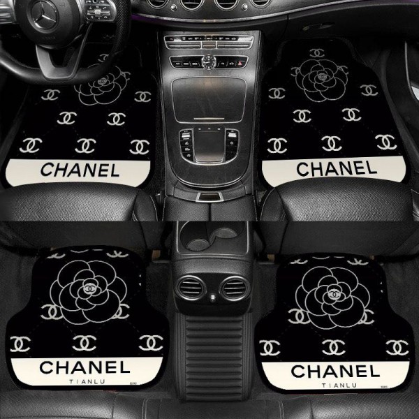 ブランドchanel カー用品 シャネルカーマット 4枚セット ツバキの柄 車用マット カーフロアマット 車用フロアマット フットパッド ラゲッジマット カーアクセサリー カー装飾 フロント2枚 リヤ2枚 車内保護 全天候保護 滑り止め 耐汚れ 取付簡単 丸洗いOK おしゃれ かわいい 四季通用 カー用品