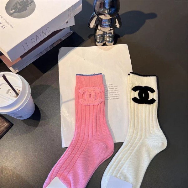 Chanel シャネル ハイブランド ソックス（3足セット） 綿製レディース向け 靴下 かわいい ブランド ストッキング 大人気 ソックス 女の子好き 韓国