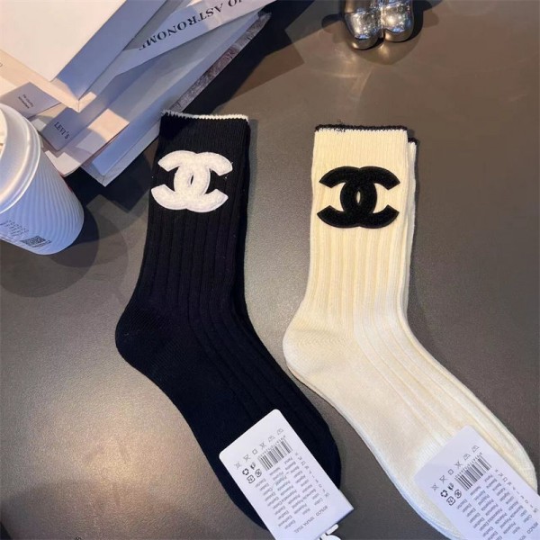 Chanel シャネル ハイブランド ソックス（3足セット） 綿製レディース向け 靴下 かわいい ブランド ストッキング 大人気 ソックス 女の子好き 韓国