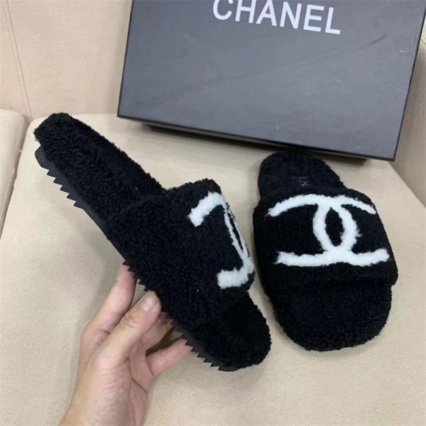 Chanel シャネル ブランド スリッパ ルームシューズ 室内履き あったかスリッパ 冬 暖かい モコモコ スリッパ もこもこ靴下 滑り止め 静音 洗える 足元 あったかグッズ レディース メンズ