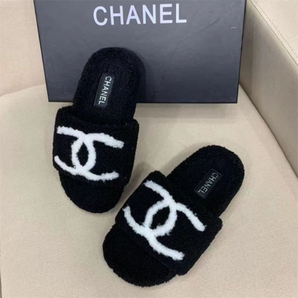 Chanel シャネル ブランド スリッパ ルームシューズ 室内履き あったかスリッパ 冬 暖かい モコモコ スリッパ もこもこ靴下 滑り止め 静音 洗える 足元 あったかグッズ レディース メンズ