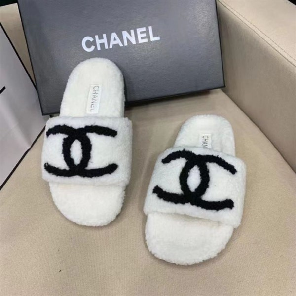 Chanel シャネル ブランド スリッパ ルームシューズ 室内履き あったかスリッパ 冬 暖かい モコモコ スリッパ もこもこ靴下 滑り止め 静音 洗える 足元 あったかグッズ レディース メンズ