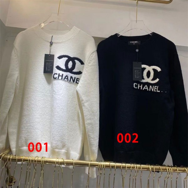 Chanel シャネルブランドセーター レディース ニット トップス 長袖 着痩せ 厚手 ミディアム丈 柔らかい ゆったり 韓国 体型カバー 高伸縮 ニットソー 保温 通勤 秋 冬 S - XL