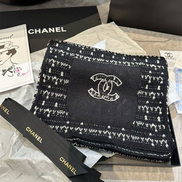 シャネル ブランドマフラー大判 ポケット付き厚手マフラー CHANEL レディースストール 防寒ショール 冬 大きめ 精緻 ふわふわボリューム ユニセックス 上質 エレガント