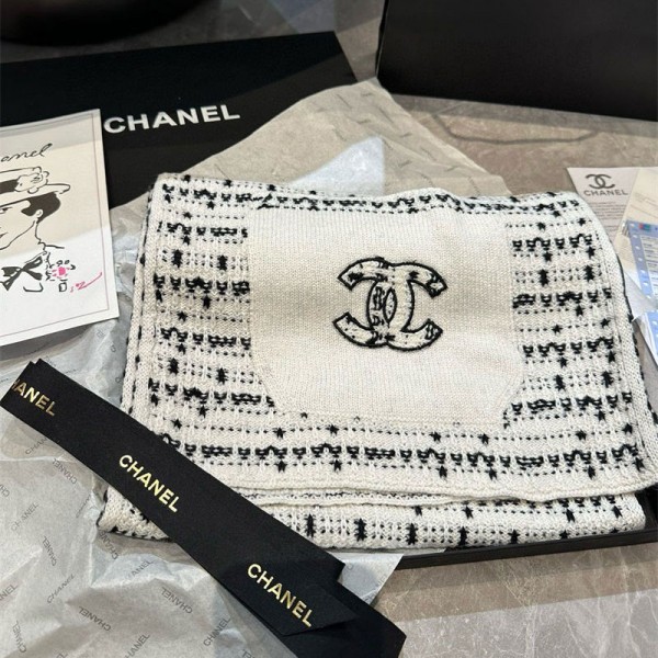 シャネル ブランドマフラー大判 ポケット付き厚手マフラー CHANEL レディースストール 防寒ショール 冬 大きめ 精緻 ふわふわボリューム ユニセックス 上質 エレガント