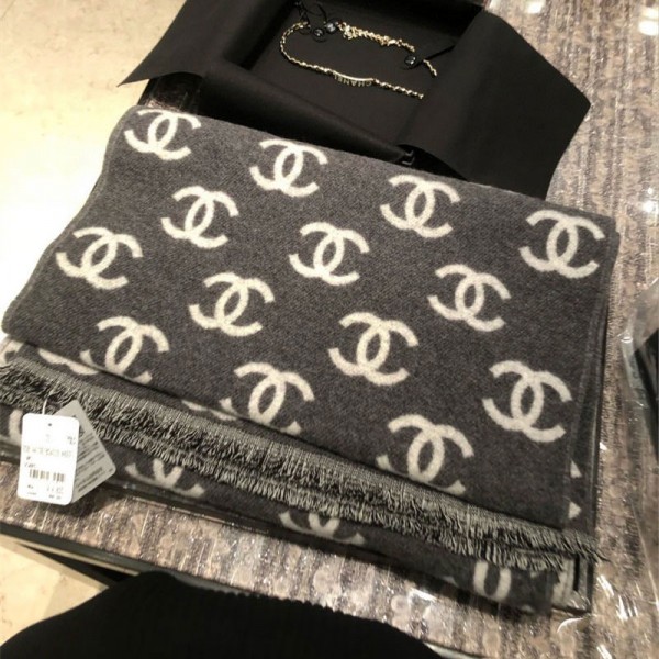 ブランド Chanel 厚手 大判ルーシーストール レディース 大きいサイズ シャネル ストール 秋冬 大判ストール マフラー ココマーク柄 気質 ショール ひざ掛け レディース ユニセックス