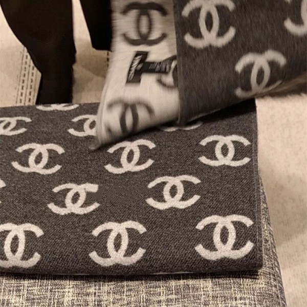 ブランド Chanel 厚手 大判ルーシーストール レディース 大きいサイズ シャネル ストール 秋冬 大判ストール マフラー ココマーク柄 気質 ショール ひざ掛け レディース ユニセックス