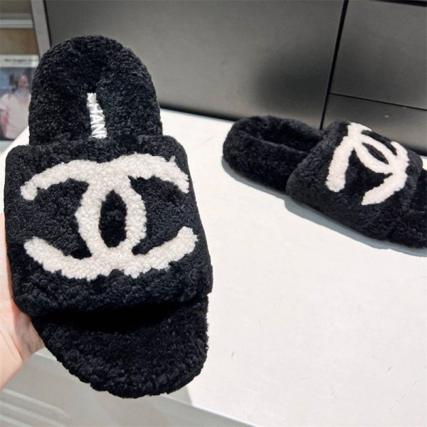 Chanel シャネルブランド秋と冬のスリッパかわいいぬいぐるみスリッパホーム暖かいスリッパ冬 ルームシューズ おしゃれ レディース ルームシューズ レディース 高品質 おしゃれ 225¬255