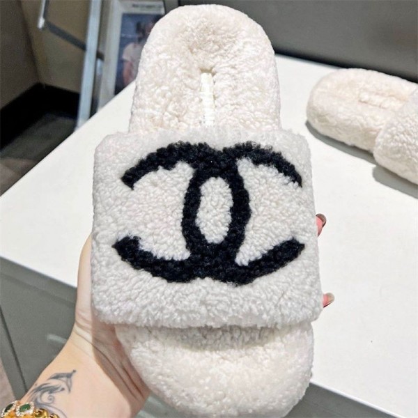 Chanel シャネルブランド秋と冬のスリッパかわいいぬいぐるみスリッパホーム暖かいスリッパ冬 ルームシューズ おしゃれ レディース ルームシューズ レディース 高品質 おしゃれ 225¬255