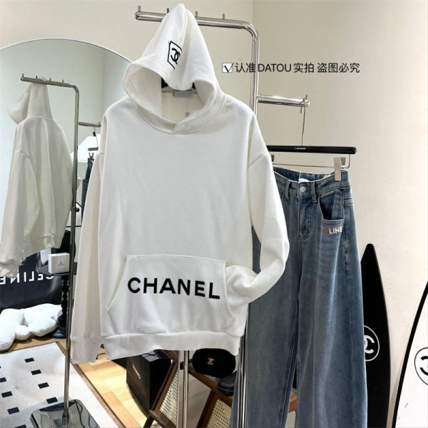 Chanel シャネル ハイブランド パーカー メンズ 秋服 冬服 裏起毛 綿 大きいサイズ ゆったり カジュアル ココマーク レディース フード付き スウェット 男女兼用