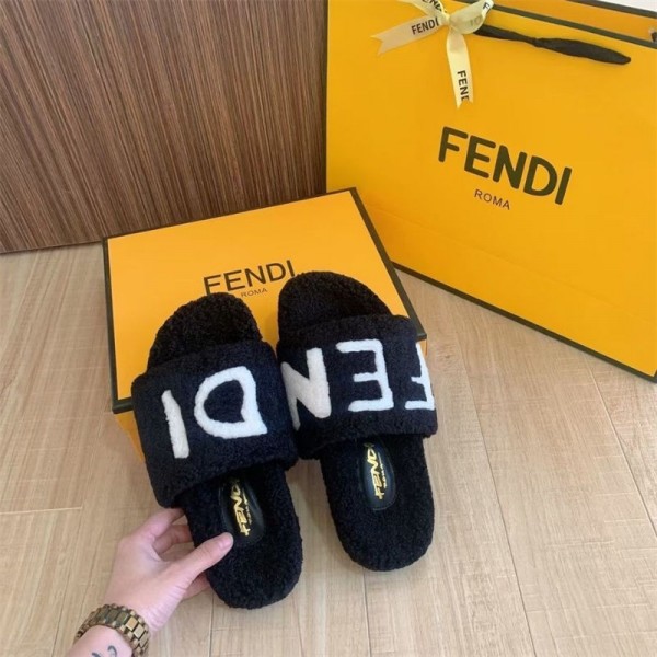 Fendi フェンディブランド室内スリッパ もこもこ ルームシューズ ブランド ふわふわ 温かい 可愛いブランド 秋冬スリッパ 軽量 レディース メンズ 室内履き スリッパ ペア カップル