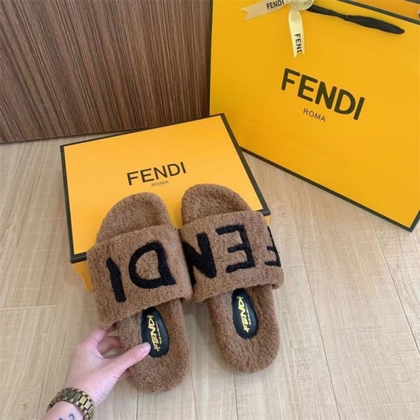 Fendi フェンディブランド室内スリッパ もこもこ ルームシューズ ブランド ふわふわ 温かい 可愛いブランド 秋冬スリッパ 軽量 レディース メンズ 室内履き スリッパ ペア カップル