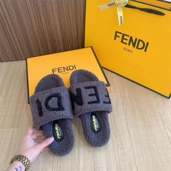 Fendi フェンディブランド室内スリッパ もこもこ ルームシューズ ブランド ふわふわ 温かい 可愛いブランド 秋冬スリッパ 軽量 レディース メンズ 室内履き スリッパ ペア カップル