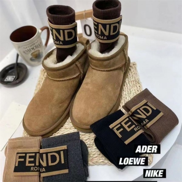 Fendi フェンディハイブランド ソックス 綿製コットン 靴下 メンズ 通気性ブランドミドルソックス 高品質ブランドソックス 男女兼用 ファッション