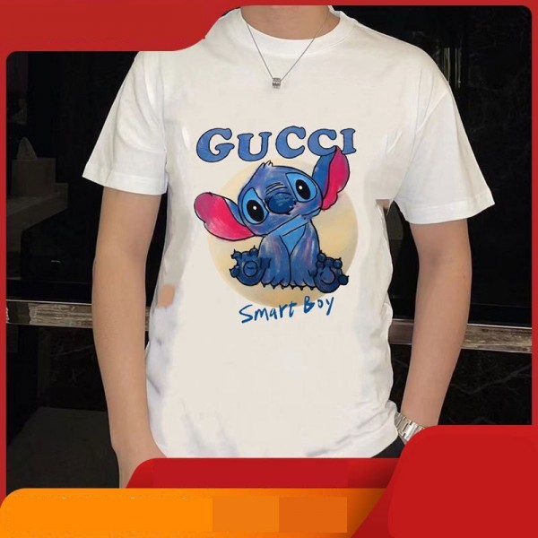 グッチ tシャツ メンズ 半袖 大きい サイズ 綿100% プリント Gucci ブランド 上着 インナーシャツ メンズ 肌着 シャツ クルーネック ティーシャツ 下着 快適 カジュアル ファッション メンズ 服 春 夏 秋 冬