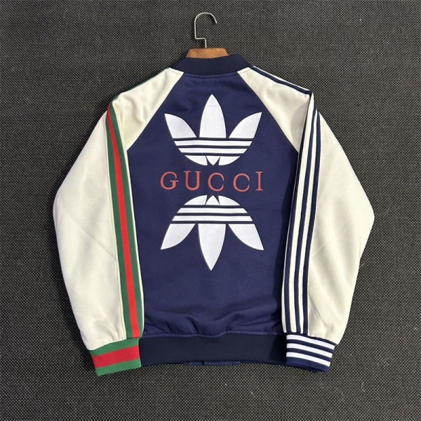 グッチ＆ADIDAS ブランドスタジャン ジャケット レディーズ メンズ GUCCI パッチワーク ストリート おしゃれ スタジアムジャンパー ジャンパー アウター オーバーアウトドア 大きいサイズカジュアル ヒップホップ ゆったり 長袖 男女兼用