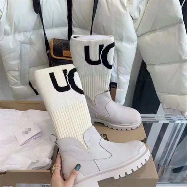 ハイブランド UGG ショートブーツ アグ ニットブーツ トラックソール 厚底 ラウンドトゥ レディース 履きやすい 歩きやすい 大きいサイズ 小さいサイズ 軽い 23～26