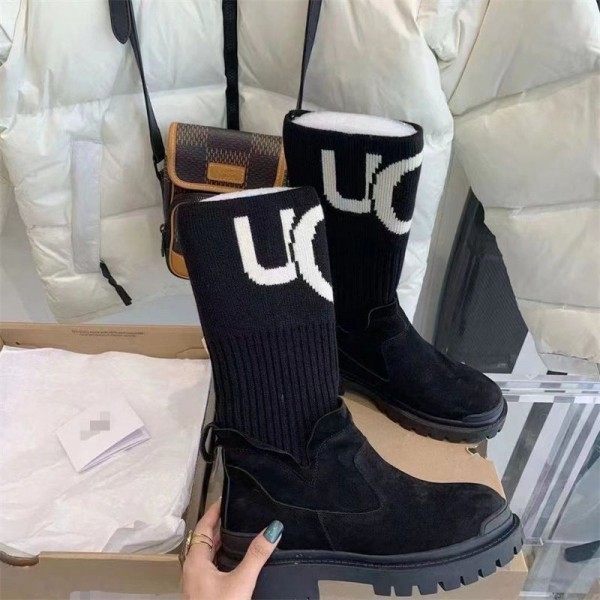 ハイブランド UGG ショートブーツ アグ ニットブーツ トラックソール 厚底 ラウンドトゥ レディース 履きやすい 歩きやすい 大きいサイズ 小さいサイズ 軽い 23～26