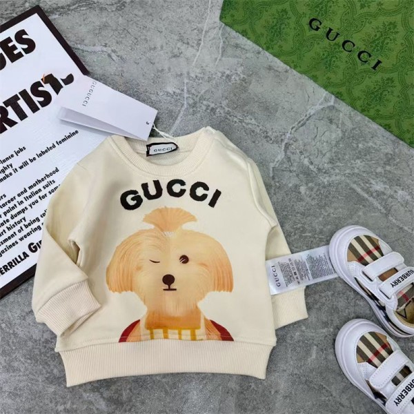 Gucci グッチブランド 子供服 トレーナー かわいいプリント柄 キッズ 男の子 女の子 綿パーカー 100% ユニ ベビー服 コットン 長袖 スウェット・トレーナー 厚手 温かい 着心地よい 韓国