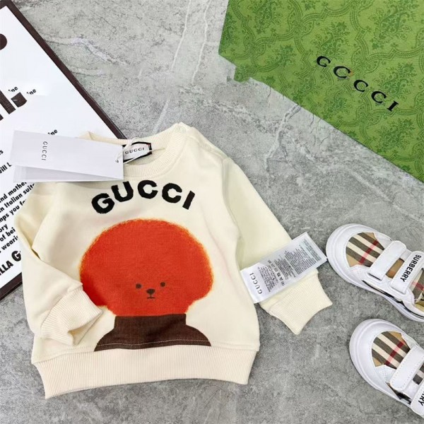 Gucci グッチブランド 子供服 トレーナー かわいいプリント柄 キッズ 男の子 女の子 綿パーカー 100% ユニ ベビー服 コットン 長袖 スウェット・トレーナー 厚手 温かい 着心地よい 韓国