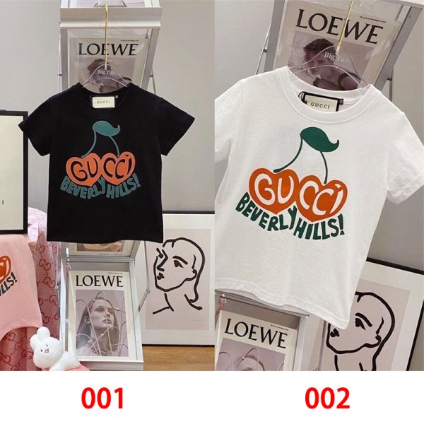 Gucci グッチ 夏tシャツ 子供 ブランドかわいいハイブランドキッズ 半袖tシャツ ユニセックス 韓国 パチモン tシャツブランド 服 コピー 激安屋 100 - 150cm