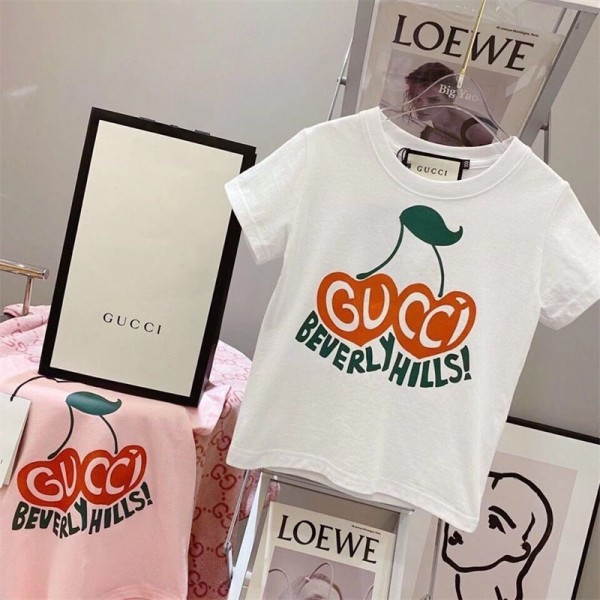 Gucci グッチ 夏tシャツ 子供 ブランドかわいいハイブランドキッズ 半袖tシャツ ユニセックス 韓国 パチモン tシャツブランド 服 コピー 激安屋 100 - 150cm