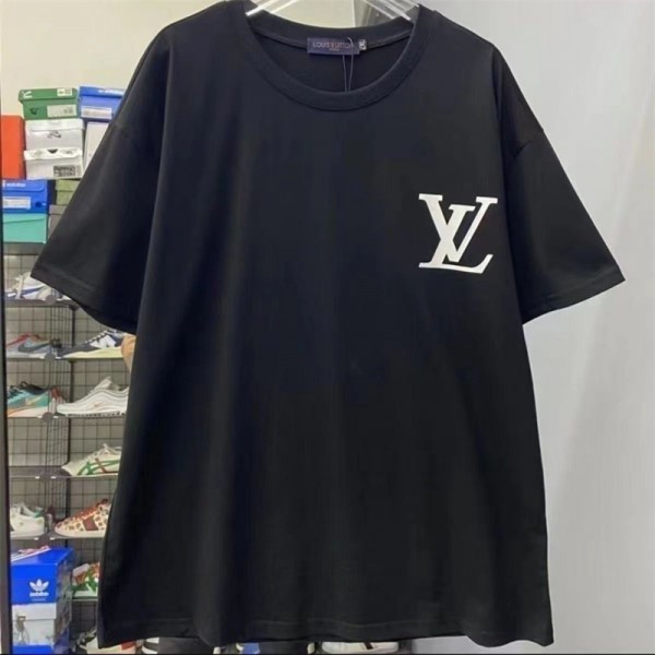 Lv ルイヴィトンブランドtシャツオーバーサイズ夏tシャツブランドかわいい韓国 パチモン 半袖tシャツTシャツカットソーペアカップル