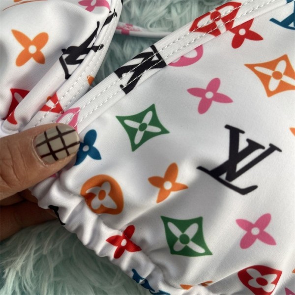 Lv ルイヴィトンブランドコピービキニ セクシー おしゃれビーチウェアママ 水着 2点セット 体型カバー セクシー旅行 女性用水着 おしゃれ大きいサイズ 体型カバー水着 S - XL