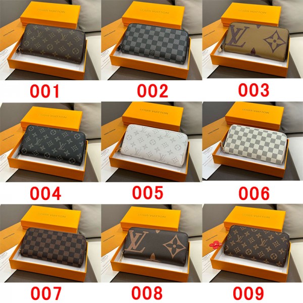 Lv ルイヴィトン ブランド 財布 メンズ 長財布 大容量 カーボンレザー製 レディース ウォレットファスナー カード入れ 小銭入れ お札入れ カード収納 スキミング防止 ビジネス 紳士用 プレゼント ブラック