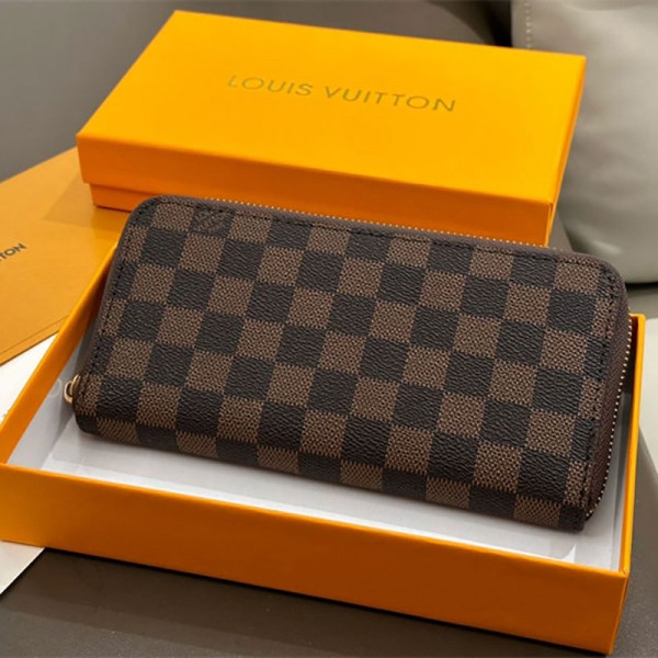 Lv ルイヴィトン ブランド 財布 メンズ 長財布 大容量 カーボンレザー製 レディース ウォレットファスナー カード入れ 小銭入れ お札入れ カード収納 スキミング防止 ビジネス 紳士用 プレゼント ブラック