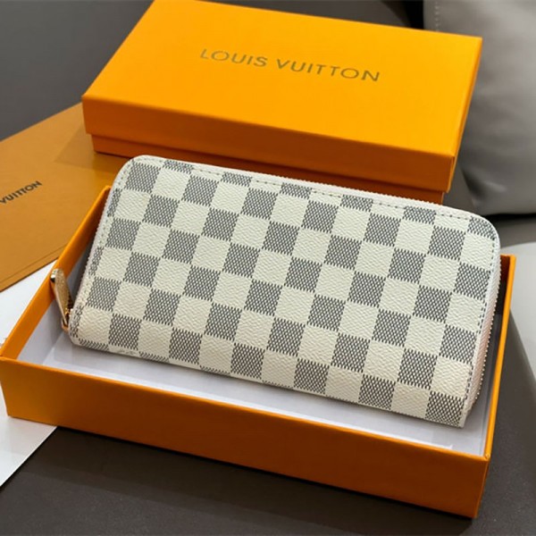 Lv ルイヴィトン ブランド 財布 メンズ 長財布 大容量 カーボンレザー製 レディース ウォレットファスナー カード入れ 小銭入れ お札入れ カード収納 スキミング防止 ビジネス 紳士用 プレゼント ブラック