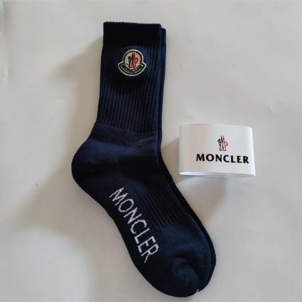 Moncler モンクレールハイブランド ソックス 綿製レディース向け 靴下 かわいいコットン 靴下 メンズ 通気性ブランドミドルソックス 高品質