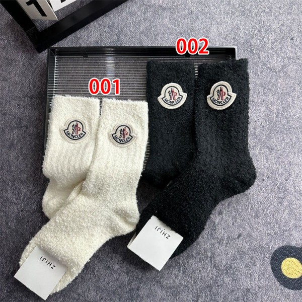 Moncler モンクレールハイブランド靴下 レディース 秋冬ソックス もこもこ靴下  蓄熱 保温 抗菌防臭 毛落ちしない ソックス ルームソックス くつした 防寒 暖かい あったか 通気性 厚手 温かい靴下 寝る時用靴下 冬用靴下 室内 