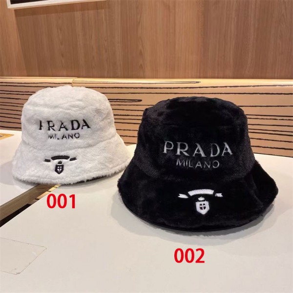 ブランドプラダ バケットハット Pradaバケット帽子 レディース 暖かい 厚手 冬 裏ボア ふわふわ 柔らかい 広いつば 小顔効果 バケハ かわいい 秋冬 流行り ファション かわいい