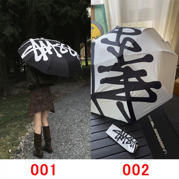 流行りブランドのstussy 傘 折りたたみ傘 軽量 ステューシー 自動開閉 晴雨兼用 レディース日傘 UVカット 遮光 ワンタッチ メンズ ファッション 雨傘 傘 晴雨傘 折り畳み 遮熱 丈夫 耐風撥水 収納ポーチ付き プレゼント