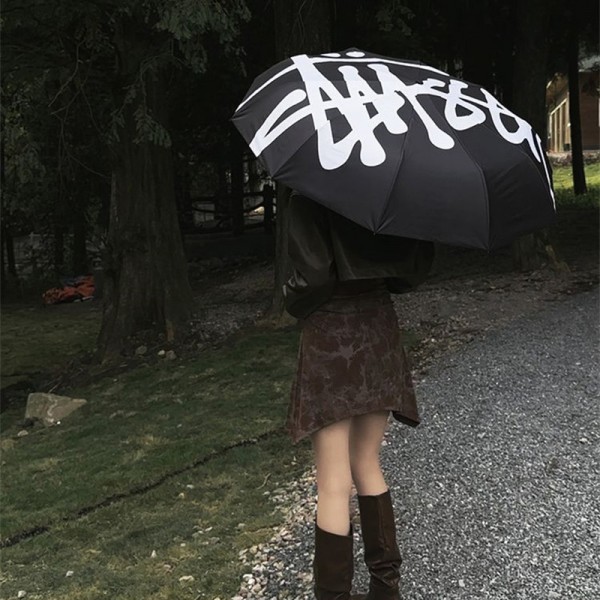 流行りブランドのstussy 傘 折りたたみ傘 軽量 ステューシー 自動開閉 晴雨兼用 レディース日傘 UVカット 遮光 ワンタッチ メンズ ファッション 雨傘 傘 晴雨傘 折り畳み 遮熱 丈夫 耐風撥水 収納ポーチ付き プレゼント