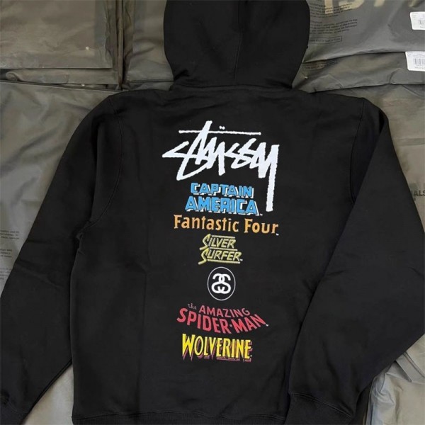 Stussy ステューシーブランドトレーナーベビー服 子供用 裏起毛 暖かい パーカー フード付き 裾フリル切り替え 裏起毛 パーカー子供服 こども服 子ども服 ベビー キッズ ジュニア