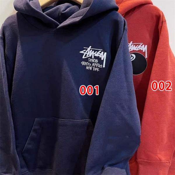 Stussy ステューシー ブランドパーカー 子供 裏起毛パーカー 男の子 冬服 アウター 女の子 ジップパーカー スウェット 長袖 ふわふわ 暖かい キッズ 小中学生 100-160CM