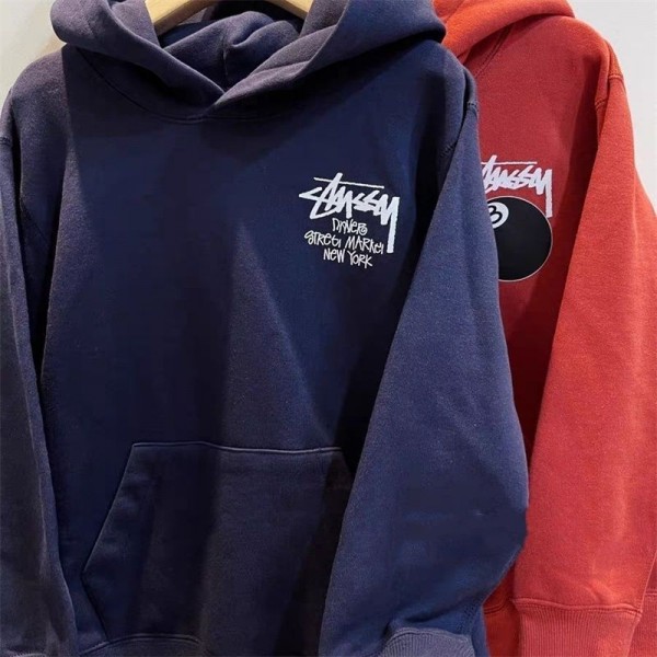 Stussy ステューシー ブランドパーカー 子供 裏起毛パーカー 男の子 冬服 アウター 女の子 ジップパーカー スウェット 長袖 ふわふわ 暖かい キッズ 小中学生 100-160CM