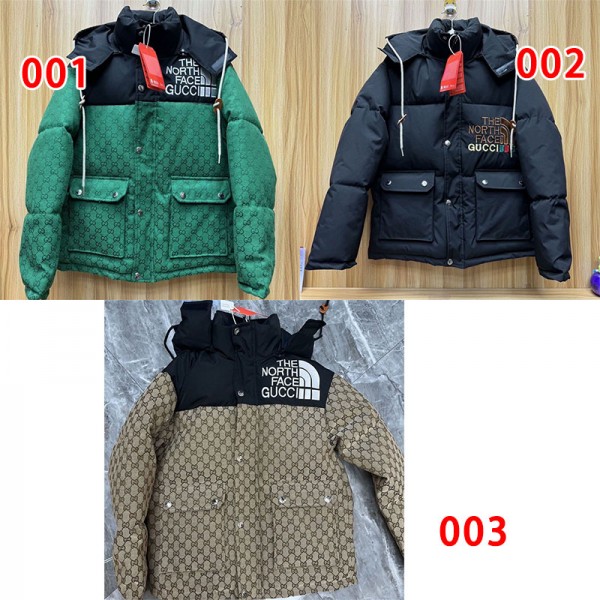 ザノースフェイス ＆Gucci ハイブランドダウンジャケット ライトダウン メンズ ダウンコート ショート丈 THE NORTH FACE&グッチ 中綿 ジャケット フード付き 防風 防寒着 軽量 アウター カジュアル 通勤 通学 おしゃれ 秋冬 冬服 冬物 M - 5XL