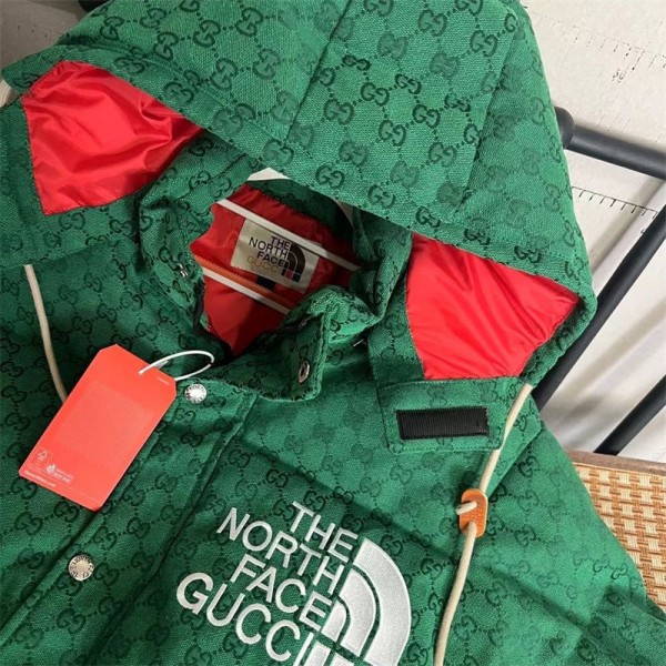 ザノースフェイス＆Gucci ブランドダウンジャケット メンズ 中綿いり ダウンコート 大きいサイズ THE NORTH FACE＆グッチ 冬服メンズ 防風 防寒 軽量 暖かい 厚手 アウター チャック付き アウトドア バイク 通勤通学 冬作業 防寒着 カジュアル おしゃれ M - 5XL