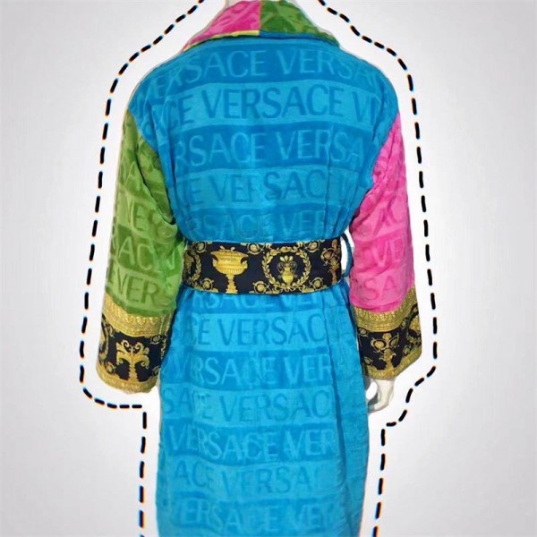 ヴェルサーチ バスローブ 綿100% タオル生地 メンズ レディース VERSACE ブランド 部屋着 ガウン ルームウェア 優しい肌触り 男女兼用 ホテル お風呂上り 吸水 速乾 保温 バス用品